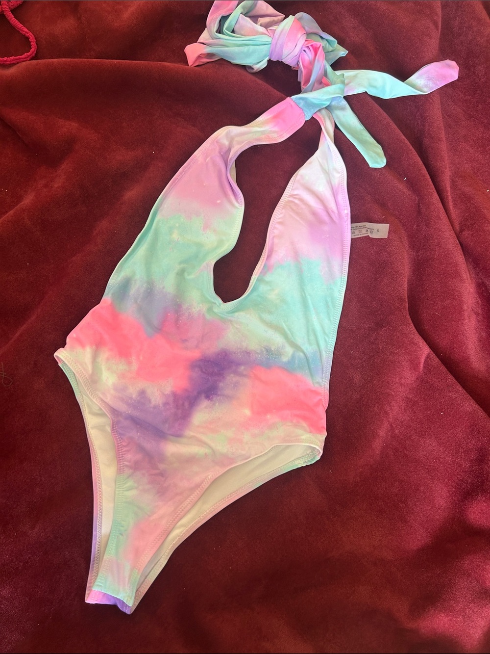 NWOT Tie Dye One Piece Multi-Way Swimsuit - size S - Picture 10 of 15